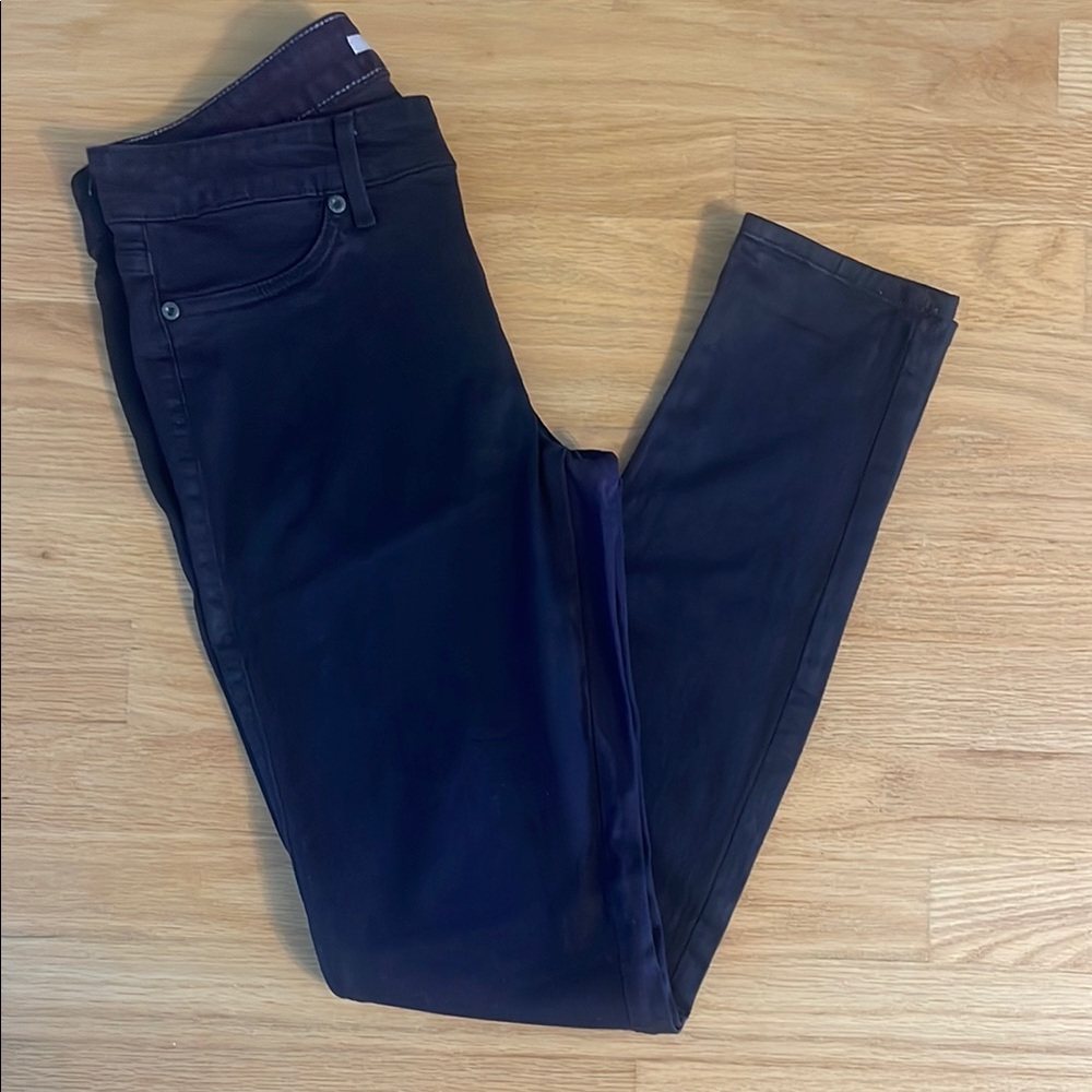 Women’s Coated Denim Skinny Jeans, Rich & Skinny, eggplant/plum color, 28